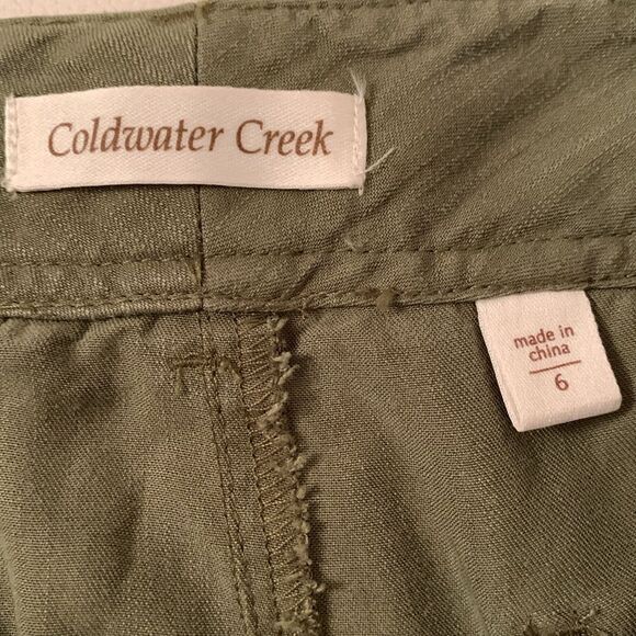 Coldwater Creek Olive Tencel Roll-Up Cargo Pants Women’s Size 6 - Picture 10 of 12